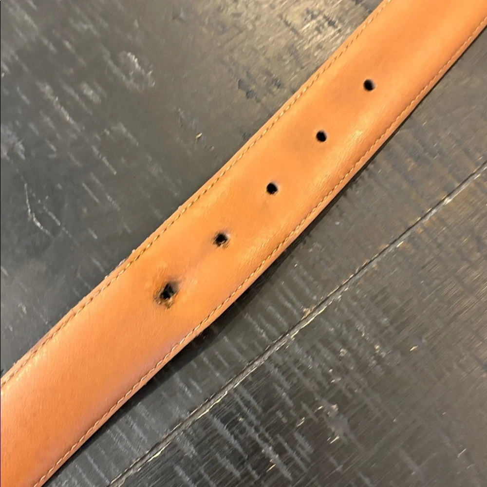 Johnston & Murphy Brown and European Tan Cowhide Leather Belt Size 44